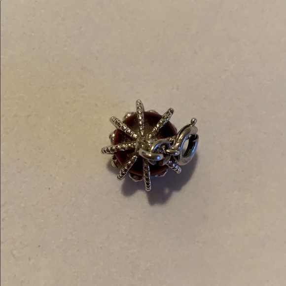 Garnet and sterling crown charm - Picture 2 of 7